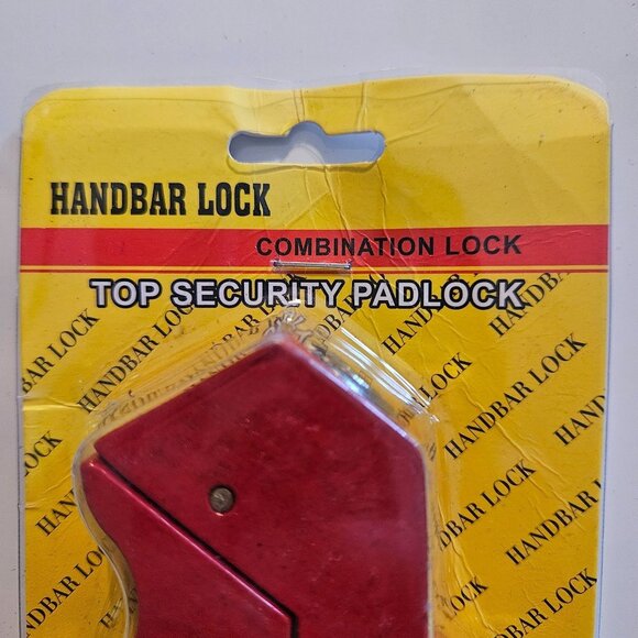 Motorcycle ATV Dirt Bike Handlebar Lock Combination Padlock Red - Picture 4 of 5
